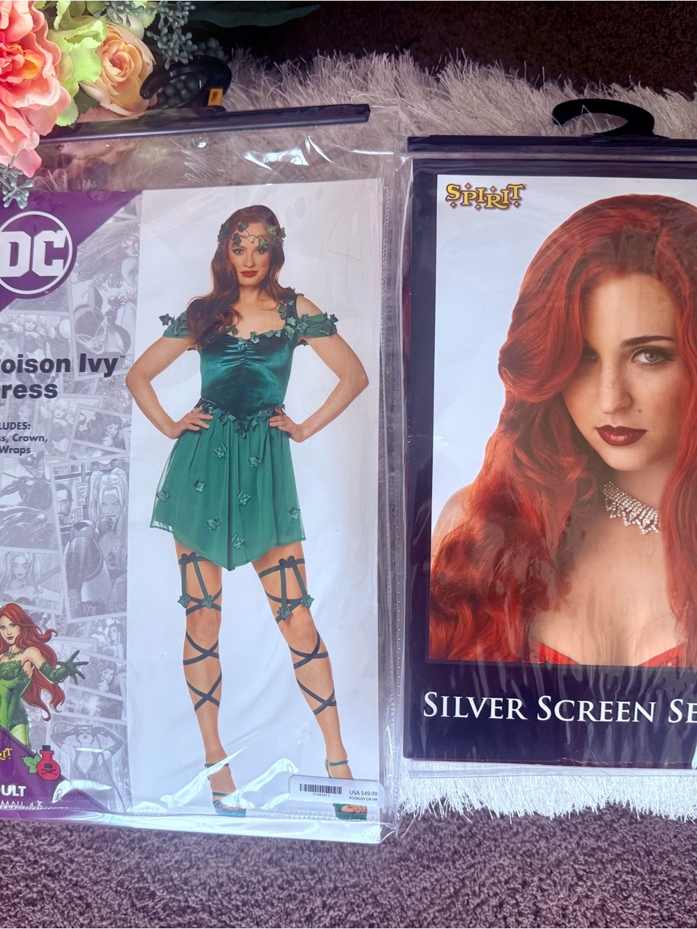 DC Comics Poison Ivy Halloween Costume Dress Women’s Small w/ new wig-Cosplay